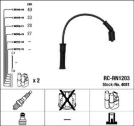 Augstsprieguma vadu komplekts NGK 4081