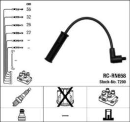 Augstsprieguma vadu komplekts NGK 7200