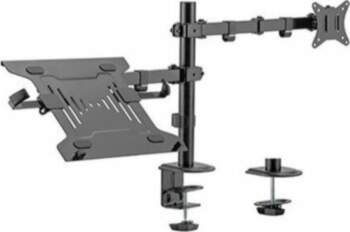 Gembird Adjustable desk mount with monitor
