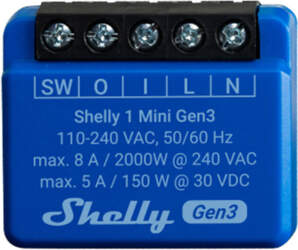 Shelly 1 Mini Gen3 Controller, WiFi/Bluetooth