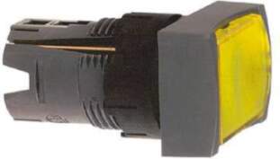Yellow rectang flush illuminated pushbutton head