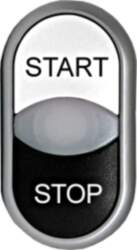 Schrack Technik Double push-button, illuminated, black/white