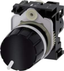 Potentiometer, 22 mm, round, plastic, black