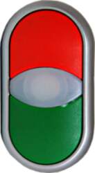 Schrack Technik Double push-button, illuminated, red/green