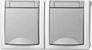 Horizontal combination two-gang socket outlet, VISIO