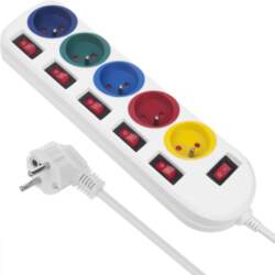 Maclean  Power strip 5 socket with