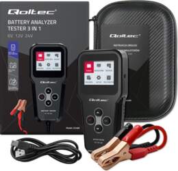 Qoltec Digital battery analyzer tester 3in1
