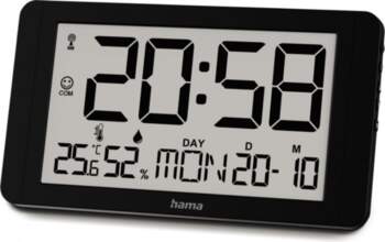 Hama  Wall clock black cuba digital