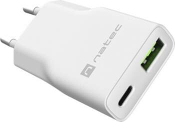 NATEC  USB Charger  slim RiberaGAN 1xUSBC+1xUSBA