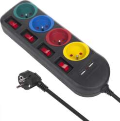 Maclean  Power strip 4 sockets 2xUSB