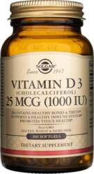 Solgar D3 vitamīns 25 mikrogrami (1000