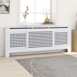 Radiatora pārsegs, balts MDF, 205 cm
