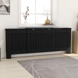 Radiatora pārsegs, melns MDF, 205 cm