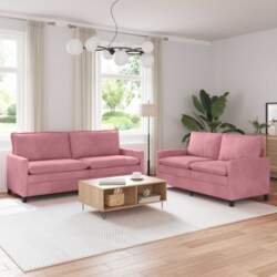 Dīvānu komplekts 2 pcs Rozā Samts