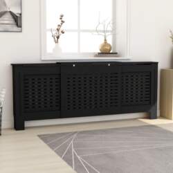 Radiatora pārsegs, melns MDF, 205 cm
