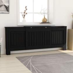 Radiatora pārsegs, melns MDF, 205 cm