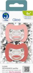 2-pack. Smart pacifiers Glee 6m+ rose-brick