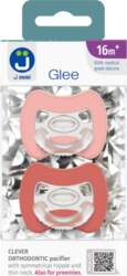 2-pack. Smart pacifiers Glee 16m+ rose-brick