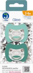 2-pack. Smart pacifiers Glee 2-6m mint-turquoise