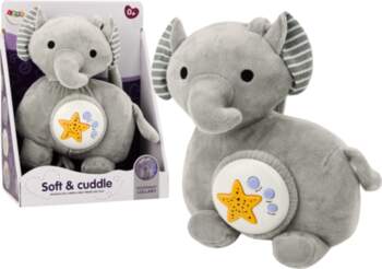 Plush Elephant Projector Sleeper Elephant Gray