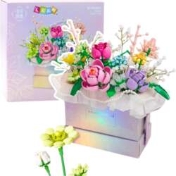 Construction Blocks Composition In Box Flower