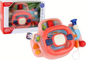 Interactive Pink Steering Wheel Driving Simulator