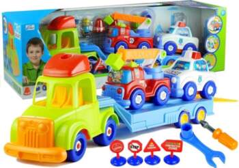Set of vehicles Police Fire Engine