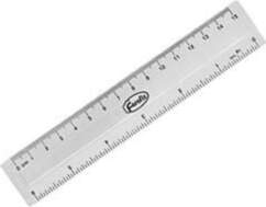 Lineāls 15cm caurspīdīgs DE