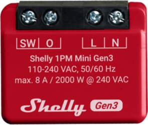 Shelly 1PM Mini Gen3 Controller, WiFi/Bluetooth