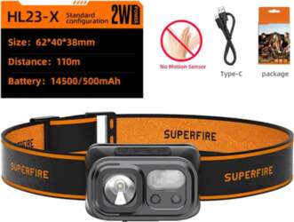 Superfire HL23-X headlamp flashlight
