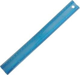 *Lineāls deVente Flex 30cm, caurspīdīgs, zils