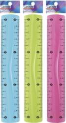 Lineāls deVente Flex, 15cm, caurspīdīgs, asorti