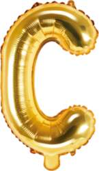 Folija balons ``C``, 35cm, zelts