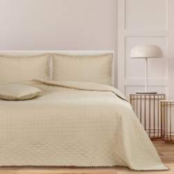 AmeliaHome Bedspread MEADORE beige pressed material
