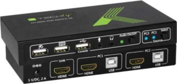 Techly 2x1 USB HDMI KVM Switch