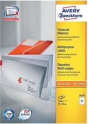Avery 3479 printera etiķete Balts Pašlīmējošās