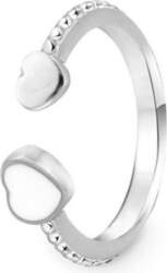 Beneto Delicate open silver ring with