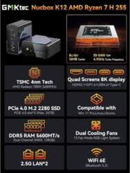GMKtec Mini PC GMKtec K12 Ryzen