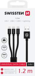 Swissten 3in1 Textile Data Cable 1