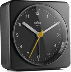 Braun BC03B Kvarca modinātājpulkstenis Melns