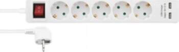 Deltaco 5-way socket Nordic Quality earthed