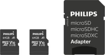 Philips MicroSDXC 2-Pack 64GB Class 10