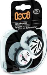 LOVI silicone dynamic pacifiers SALT&PEPPER, 0-3