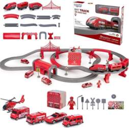 Woopie Train track with fire trucks