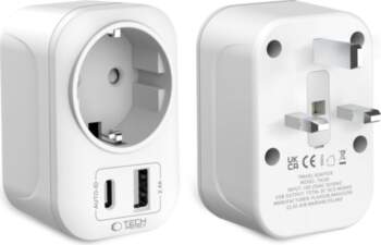 Tech-Protect TA100 UK adapteris balts