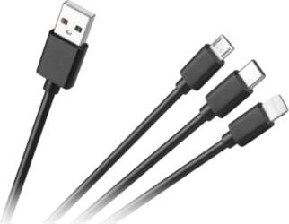Cabletech Trīs vienā USB-A–micro-USB / USB-C