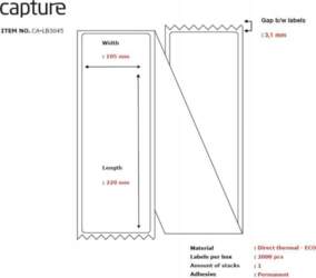 Capture Label 105x220, Core Fanfold |