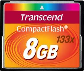 MEMORY COMPACT FLASH 8GB/133X TS8GCF133 TRANSCEND