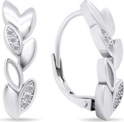 Charming silver earrings with zircons EA441W