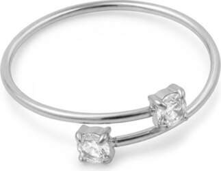 Minimalist open ring with zircons Silver